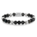 Rebel & Rose Ocean Rocks armband 8 mm - grijs en zwart