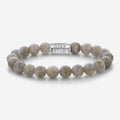 Rebel & Rose Labradorite Shield armband 8 mm - grijs