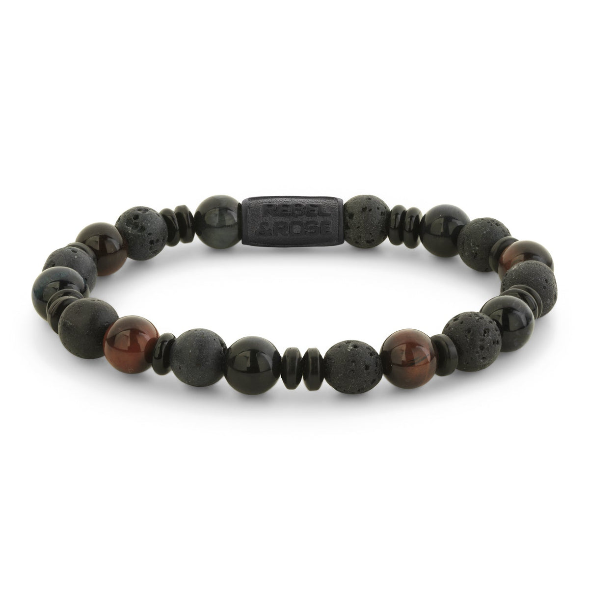 Rebel & Rose Variations Mix-Black armband 8 mm - zwart