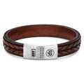 Rebel & Rose 2 Stranded 925 Earth leren armband - bruin