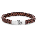 Rebel & Rose Braided Square 925 Earth leren armband - bruin