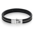 Rebel & Rose Wired Black leren armband