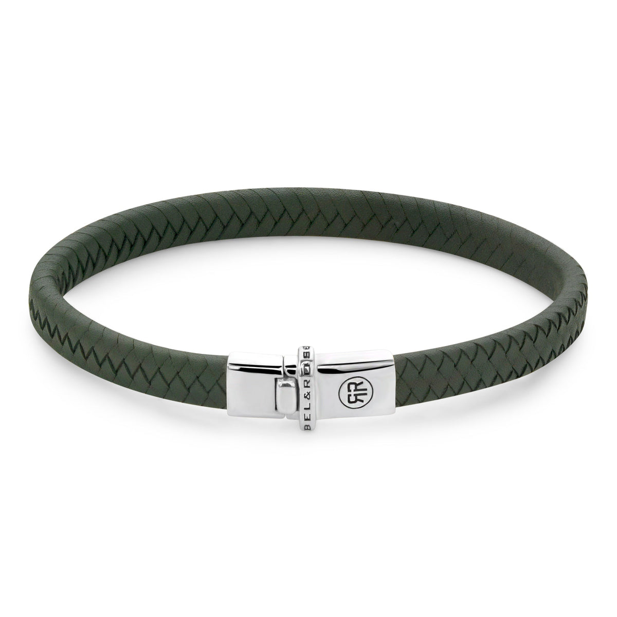 Rebel & Rose Small Braided Ranger leren armband - groen