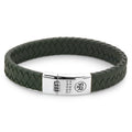 Rebel & Rose Braided Flat 925 Ranger leren armband - groen