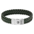 Rebel & Rose Braided Raw Matt Ranger leren armband - groen
