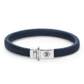 Rebel & Rose Small Braided Navy leren armband - blauw