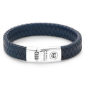 Rebel & Rose Braided Flat 925 Navy leren armband - blauw