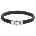 Rebel & Rose Small Braided Anthracite leren armband - grijs