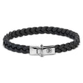 Rebel & Rose Small Braided Raw Black leren armband - zwart