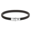 Rebel & Rose Xtra Small Braided Brown leren armband - bruin