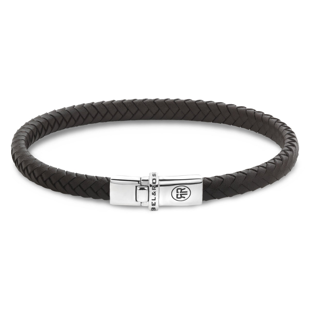 Rebel & Rose Xtra Small Braided Brown leren armband - bruin