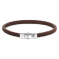 Rebel & Rose Xtra Small Braided Cognac leren armband - bruin