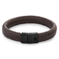 Rebel & Rose Full Metal Herringbone leren armband - bruin