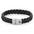 Rebel & Rose Full Metal Braided Black Matt leren armband