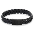 Rebel & Rose Full Metal Braided Black leren armband