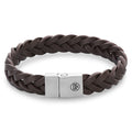Rebel & Rose Full Metal Braided Brown Matt leren armband
