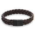 Rebel & Rose Full Metal Braided Brown Black leren armband