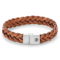 Rebel & Rose Full Metal Braided Cognac Matt leren armband