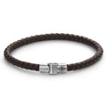 Rebel & Rose Full Metal Single Round Brown leren armband - bruin