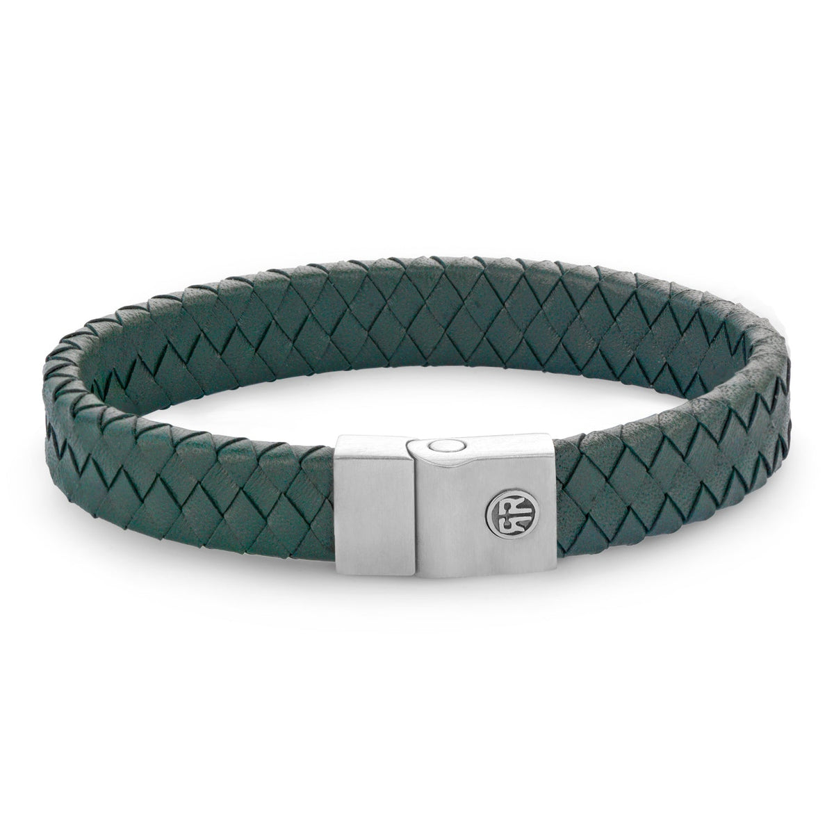 Rebel & Rose Full Metal Premium 12 mm Green leren armband 12 mm - groen