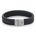 Rebel & Rose Full Metal Premium 15 mm Black leren armband 15 mm - zwart