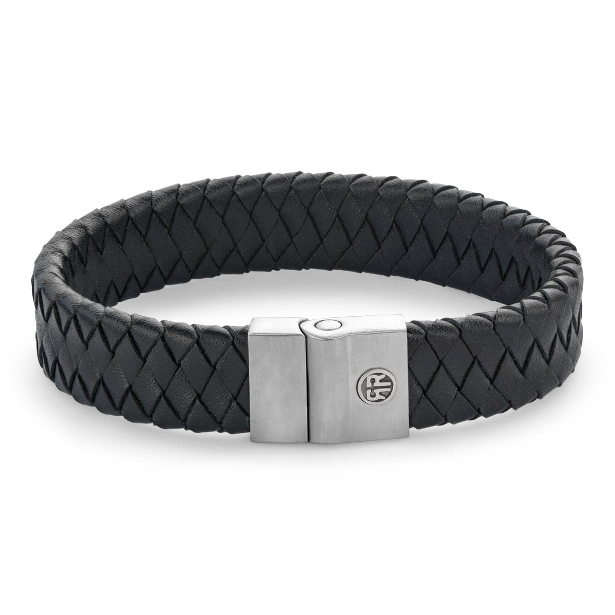 Rebel & Rose Full Metal Premium 15 mm Black leren armband 15 mm - zwart