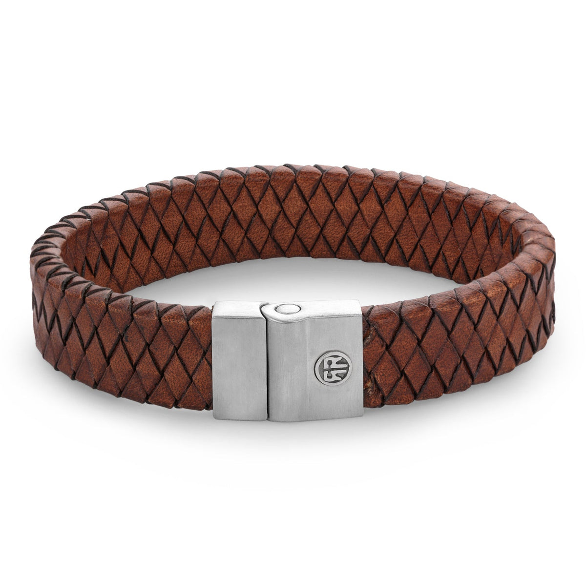 Rebel & Rose Full Metal Premium 15 mm Vintage Brown leren armband 15 mm - bruin