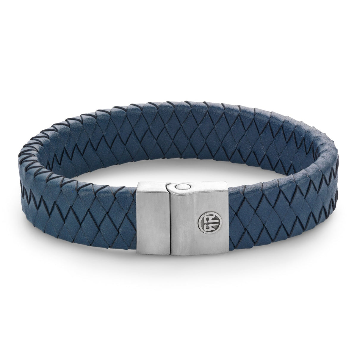 Rebel & Rose Full Metal Premium 15 mm Blue leren armband 15 mm - blauw