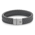 Rebel & Rose Full Metal Premium 15 mm Grey leren armband 15 mm - grijs