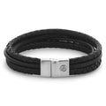 Rebel & Rose Full Metal Premium Combo 12 mm Black leren armband 12 mm - zwart