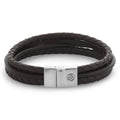 Rebel & Rose Full Metal Premium Combo 12 mm Brown leren armband 12 mm - bruin