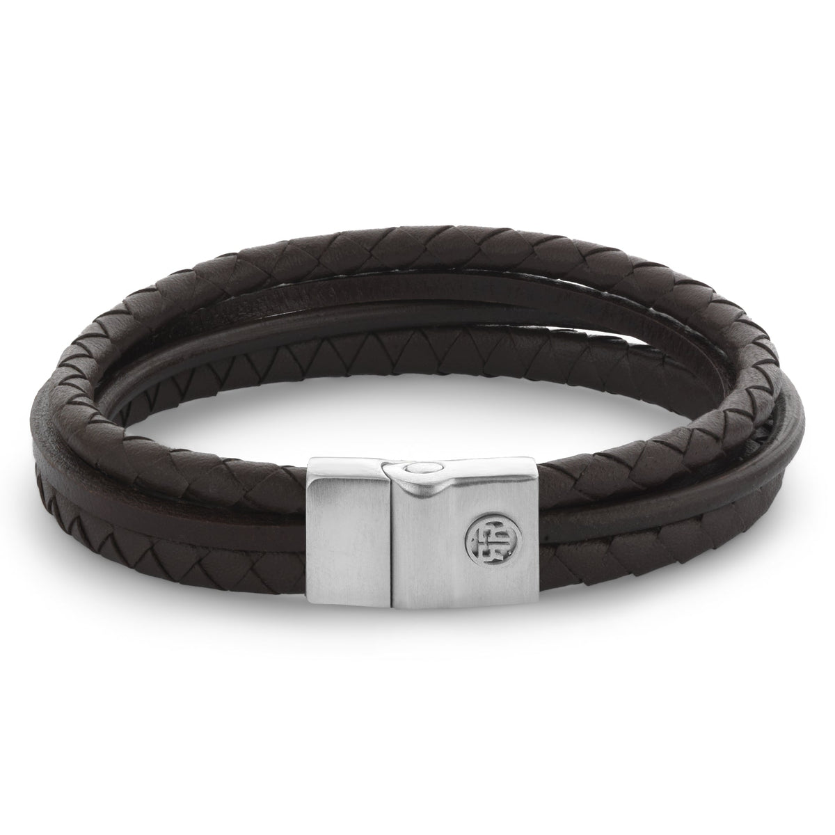 Rebel & Rose Full Metal Premium Combo 12 mm Brown leren armband 12 mm - bruin