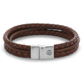 Rebel & Rose Full Metal Premium Combo 12 mm Cognac leren armband 12 mm - bruin