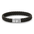 Rebel & Rose Full Metal Premium Braided 9 mm Black leren armband 9 mm - zwart
