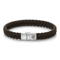 Rebel & Rose Full Metal Premium Braided 9 mm Brown leren armband 9 mm - bruin