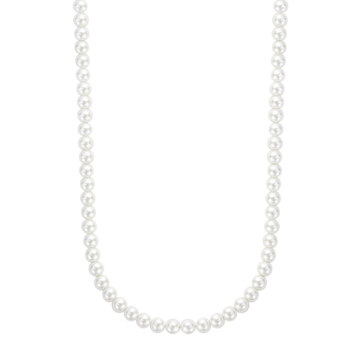 Rebel & Rose Necklace Pearl Gem gold-coloured 6 mm (42cm) ketting 6 mm - wit