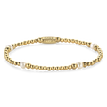 Rebel & Rose Touch of Pearl Gem armband 4 mm - wit en goudkleurig
