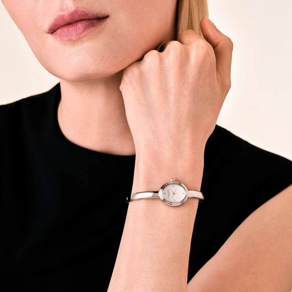 Rosefield Studio Edition 6 Bangle Watch Oval Silver Small 56 mm