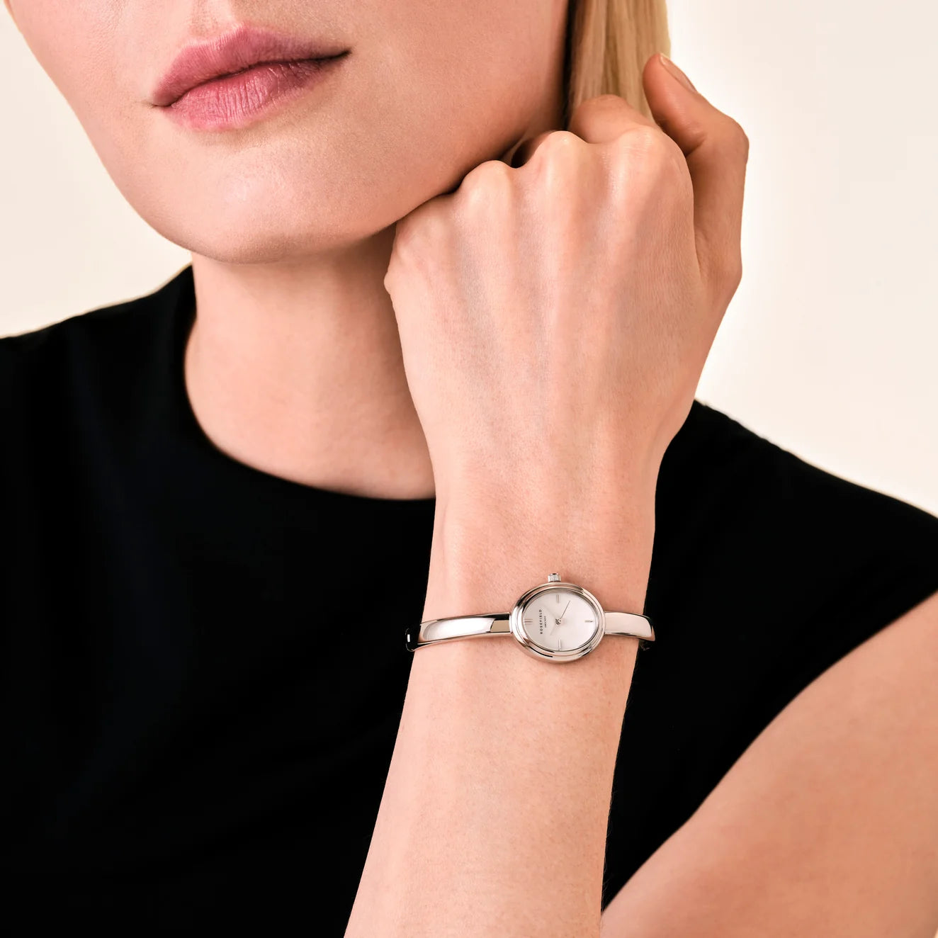 Rosefield Studio Edition 6 Bangle Watch Oval Silver Small 56 mm