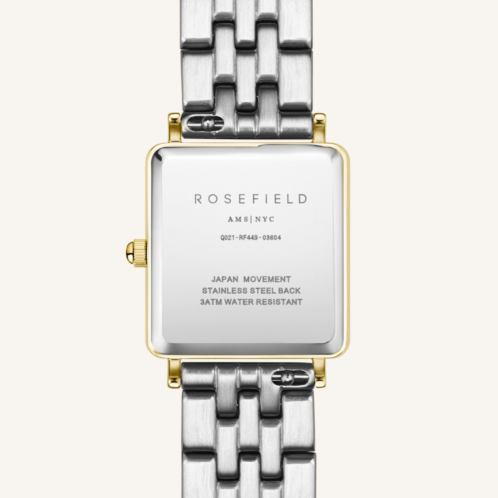 Rosefield Boxy XS horloge QMWSSG-Q023 achterkant