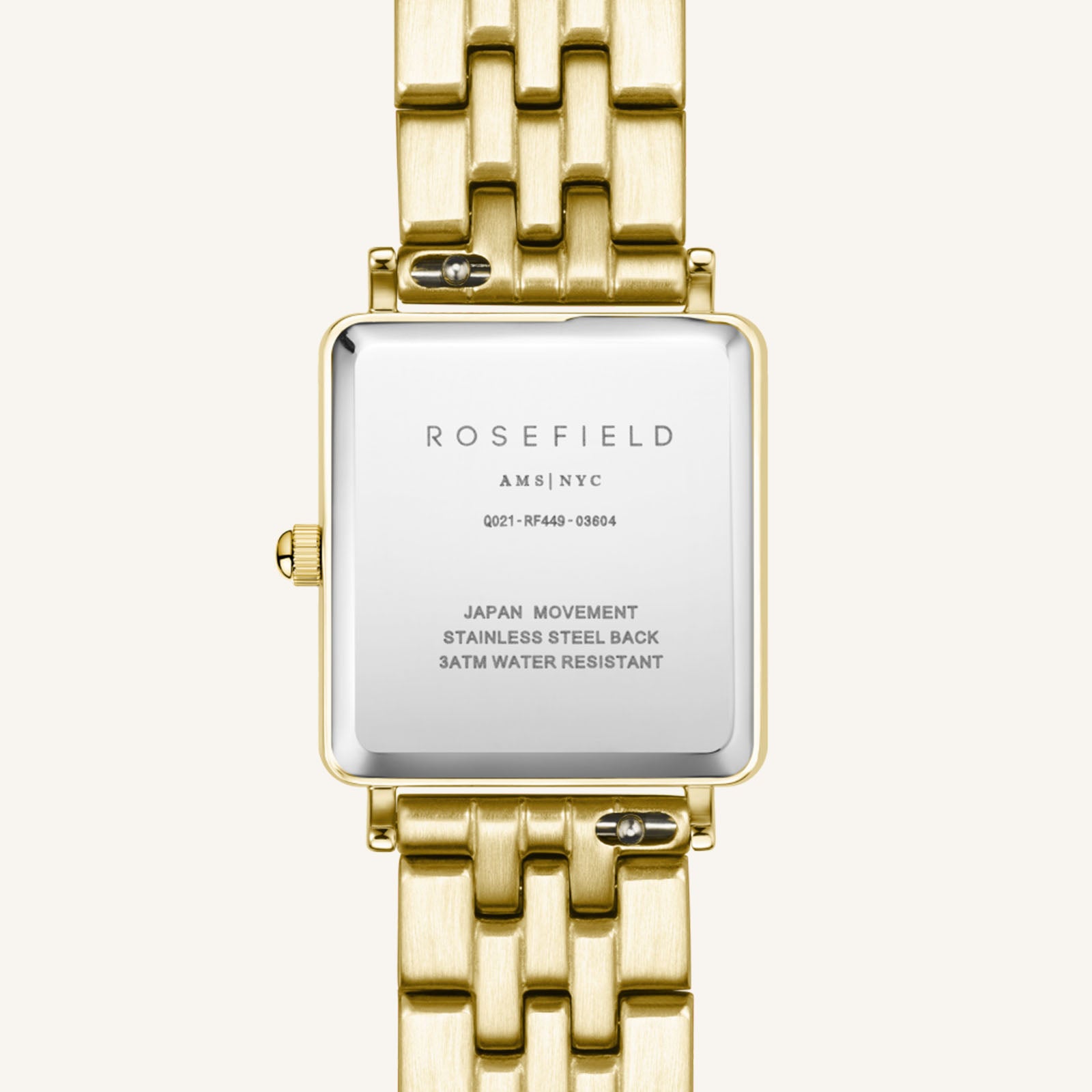 Rosefield Boxy XS horloge QMWSG-Q021 achterkant