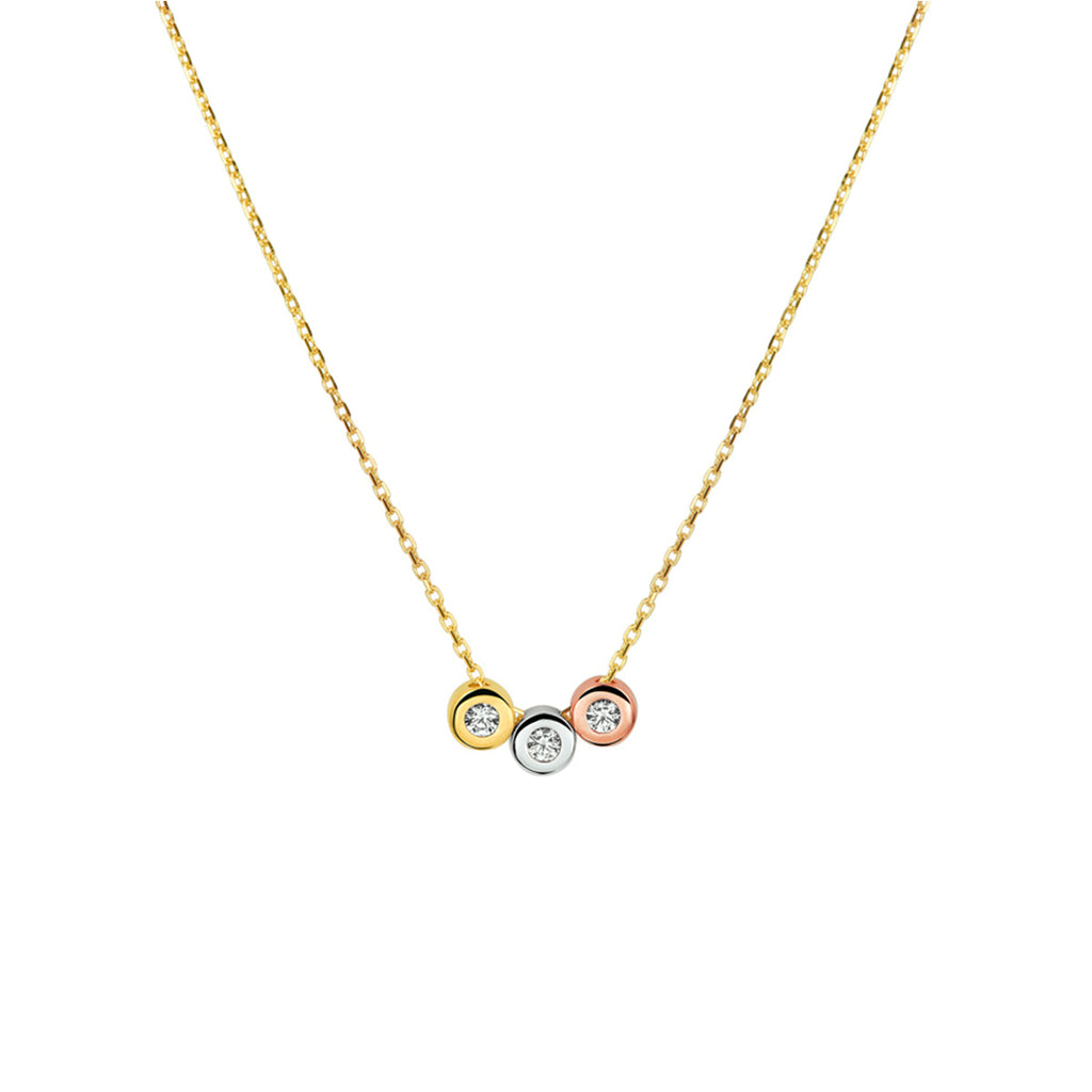 Collier tricolor zirkonia 42 - 44 - 46 cm