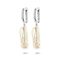 Zilver gerhodineerd klap creolen (scharnier)