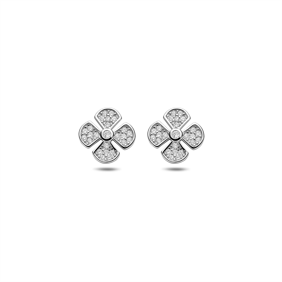 Oorknoppen bloem zirkonia 9.5 mm