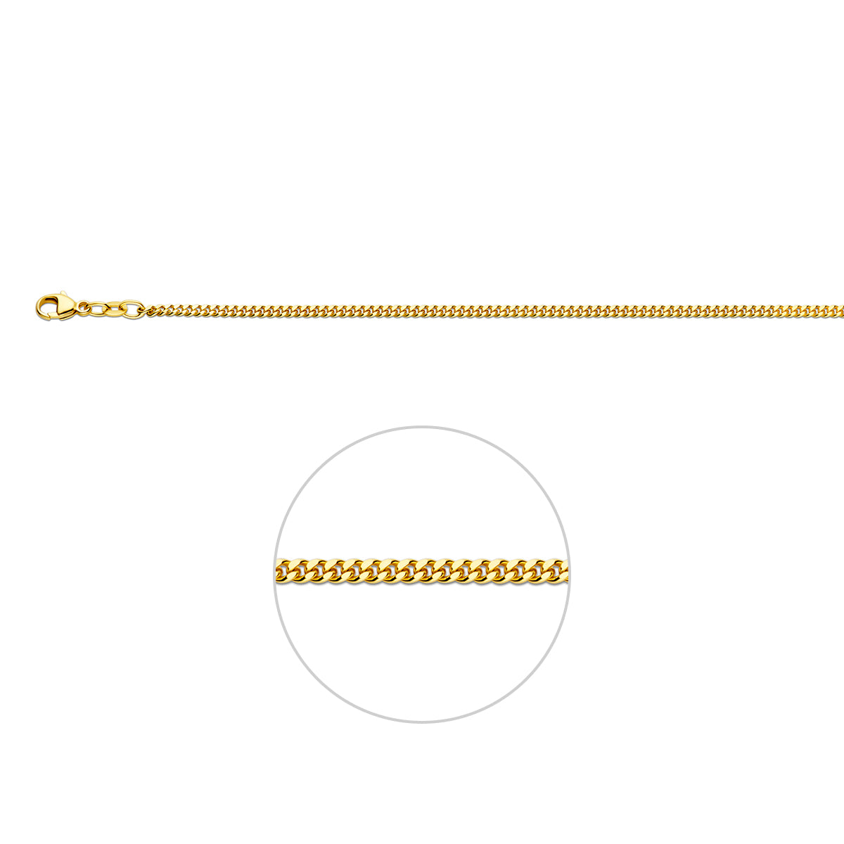 Gouden gourmet collier 70cm 2.2mm