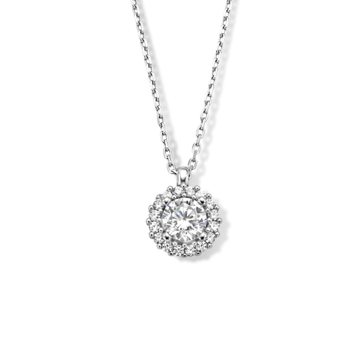Collier zirkonia 41 + 4 cm halo