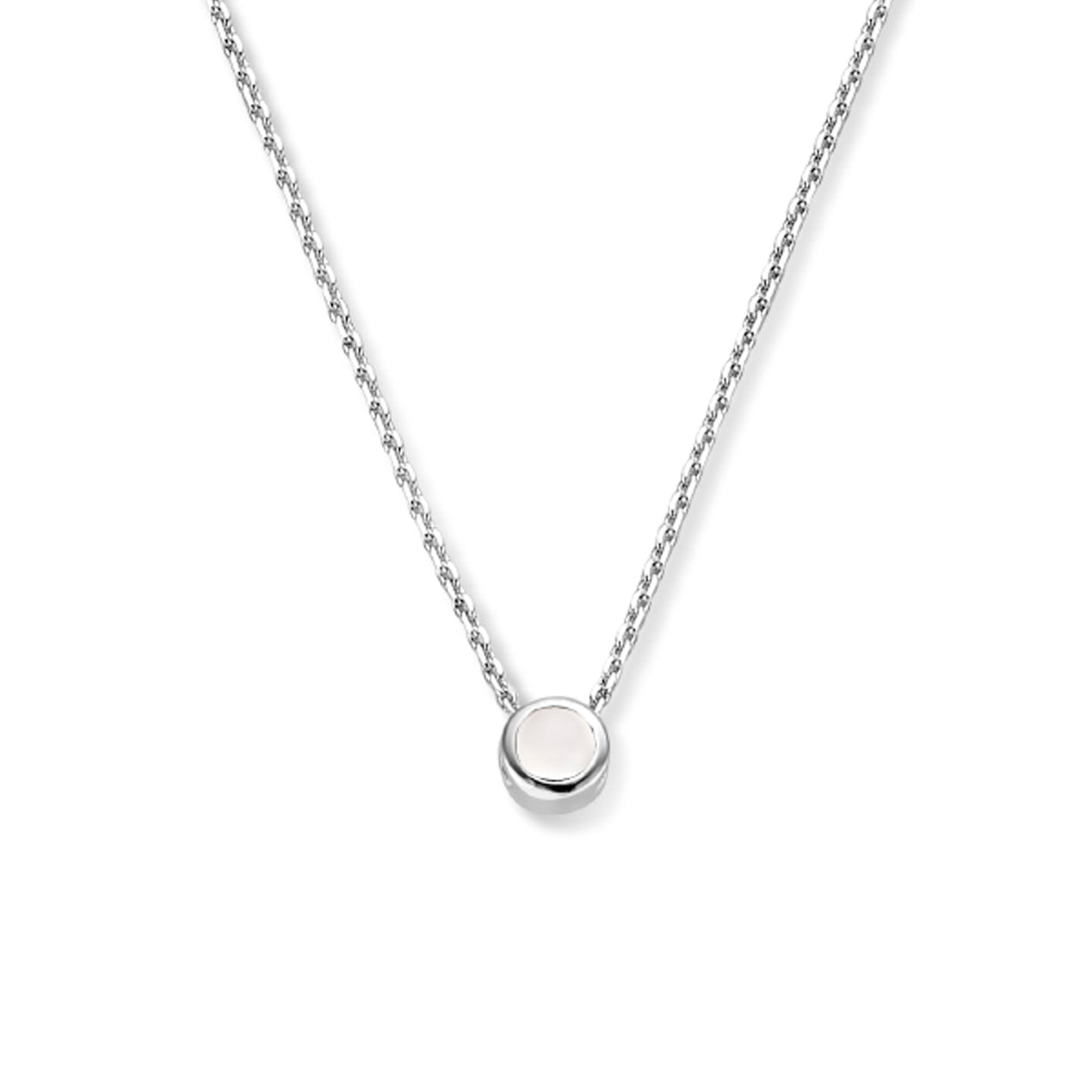 Collier met geboortesteen zirkonia 41 + 4 cm