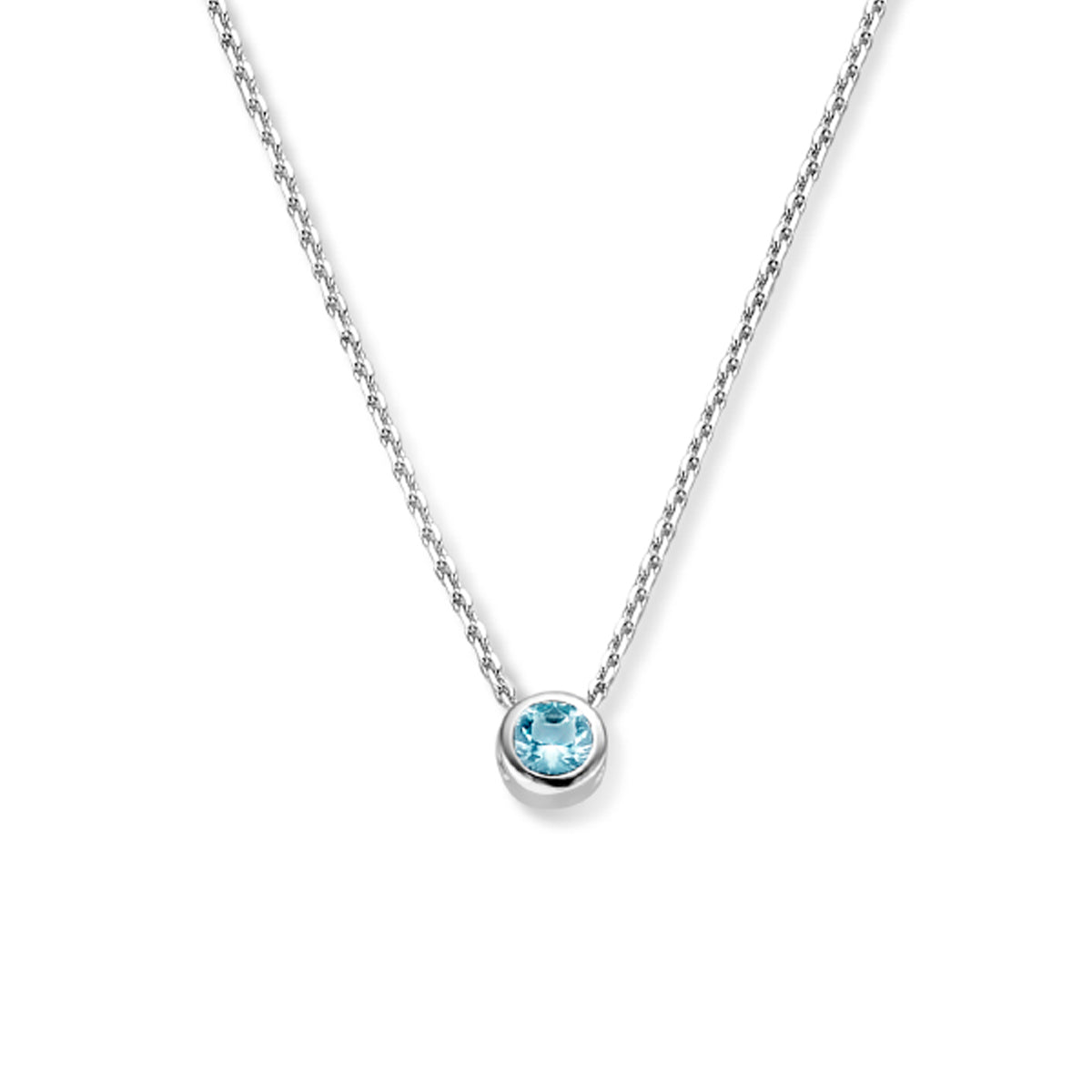 Collier met geboortesteen zirkonia 41 + 4 cm