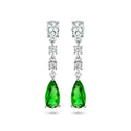 Oorhangers wit en groen zirkonia