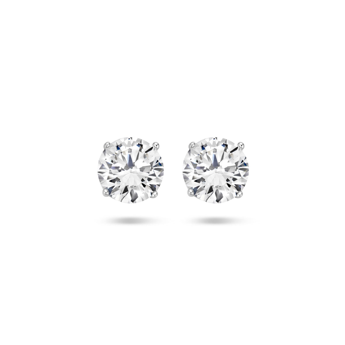 Zilveren oorknoppen zirkonia 4mm